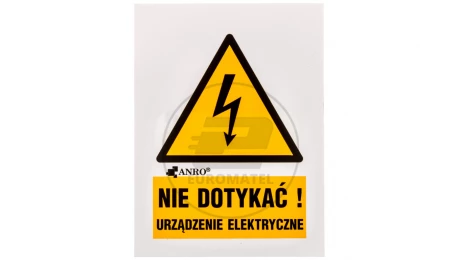 Tabliczka ostrzegawcza /Nie dotykać urządzenie elektryczne 52x74/ 1EOA/Q1/F