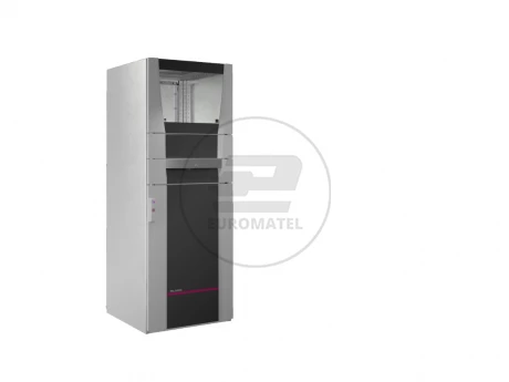 Szafa systemowa PC, szer. 600 mm, Drzwi przeszklone, Szuflada, Półka urządzeniow