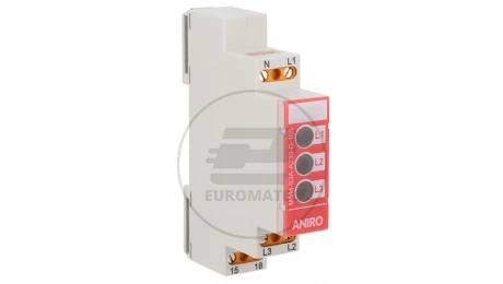 Trójfazowy wskaźnik zasilania 3xLED zielony 230VAC MSM-S3A-A230-G