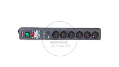 Listwa zasilająca przeciwprzepięciowa Secure-Tec 15kA 3m 6 gniazd antracytowy H05VV-F 3G1,5 1159541376