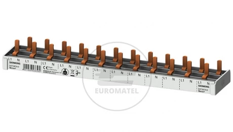 Szyna łączeniowa 1P+N 10mm2 sztyftowa 12 modułowa dla wyłączników 1P+N wąskich (5SV1 5SV6 5SL60) pełna izolacja 5ST3674-0
