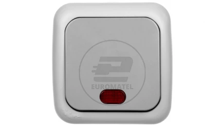 PALMIYE Łącznik pojedynczy podświetlany IP54 szary 90555519