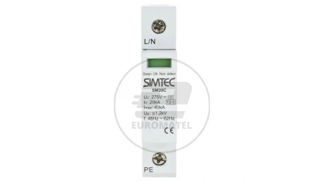 Ogranicznik przepięć C Typ 2 1P 20kA SIMTEC SM20C/1-275 85101000