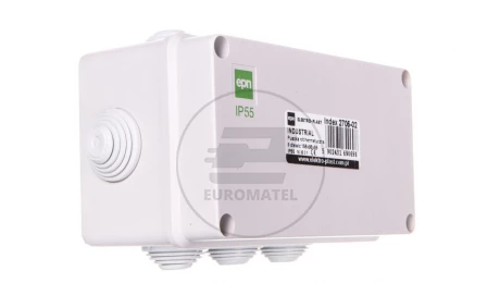 INDUSTRIAL Puszka hermetyczna n/t 156x95x68 z 8 dławnicami IP55 szara 2705-02