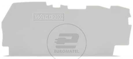 Ścianka końcowa 0,8mm do złączek 3-przewodowych szara 2102-1391 /25szt./