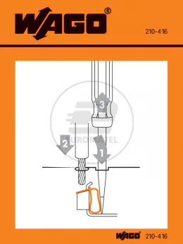 Naklejka z instrukcją obsługi do zacisku CAGE CLAMP uniwersalna 210-416 /100szt./