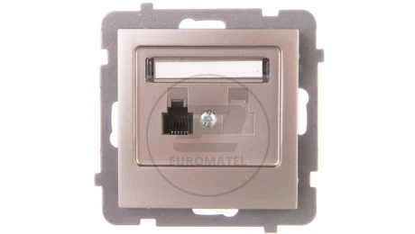 AS Gniazdo telefoniczne pojedyncze RJ11 satyna light GPT-1G/m/45