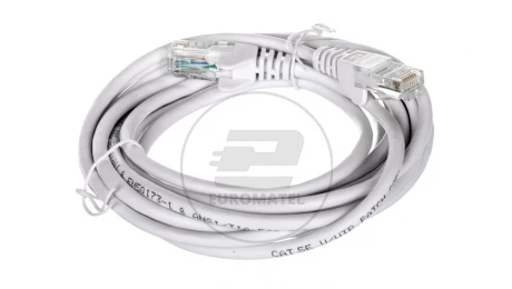 Kabel krosowy patchcord U/UTP kat.5e CCA biały 3m 68506