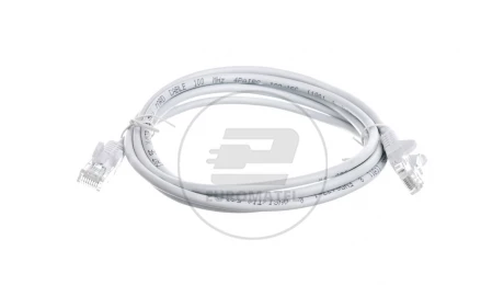 Kabel krosowy patchcord U/UTP kat.5e CCA biały 2m 68504