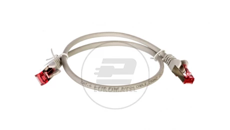 Kabel krosowy patchcord S/FTP (PiMF) kat.6 LSZH szary 0,5m 50885