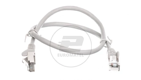 Kabel krosowy patchcord SF/UTP kat.5e CCA szary 0,5m 50143