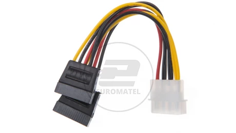 Kabel SATA zasilający MOLEX (M) - S-ATA (F) x2 13cm 68524