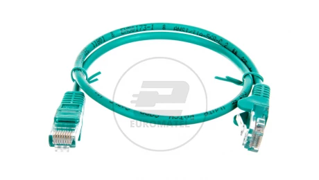 Kabel krosowy patchcord U/UTP kat.5e CCA zielony 0,5m 68338