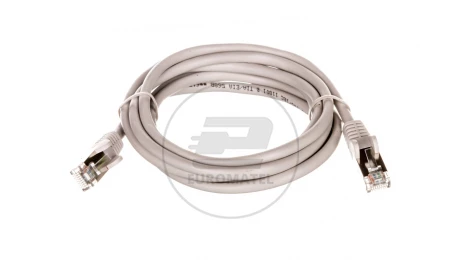 Kabel krosowy patchcord F/UTP kat.5e CCA szary 1,5m 95535
