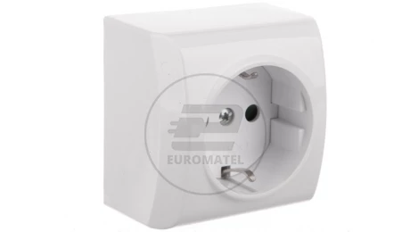 BIS Gniazdo pojedyncze z/u Schuko z przesłonami białe GN-1BSP/00