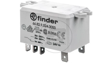 Przekaźnik przemysłowy 2Z 30A 24V DC, na panel, Faston 250 66.82.9.024.0000