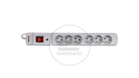 Przedłużacz przeciwprzepięciowy 6-gniazd z/u ARMAC MULTI M6 1,5m szary M6/15/SZ