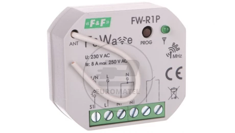 Radiowy pojedyńczy przekaźnik bistabilny - montaż P/t 85-265V AC/DC FW-R1P