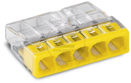 Szybkozłączka 5x 0,5-2,5mm2 transparentna/żółta 2273-205 /100szt./