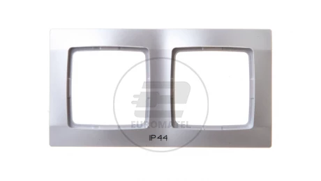 KARO Ramka podwójna do łączników IP44 srebrny perłowy RH-2S/43