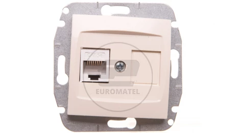 CARLA Gniazdo komputerowe pojedyncze RJ45 cat 5e kremowe 1748-11