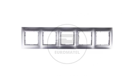 Simon 54 Premium Ramka pięciokrotna srebrny mat /do karton-gips/ DRK5/43