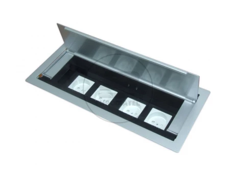 box blatowy 8M ? puszka blatowa do montażu gniazd standardu 22,5x45 mm ( 45x45 mm) uchylna dwustronnie, mediaport,…