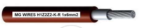 Kabel fotowoltaiczny // MG Wires // 1x6mm2, 0,6/1kV (czerwony, sprzedaż w odcinkach 50m lub wieloktrotności 50m)