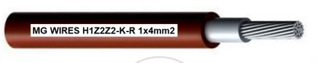 Kabel fotowoltaiczny // MG Wires // 1x4mm2, 0,6/1kV (czerwony, sprzedaż w odcinkach 50m lub wieloktrotności 50m)