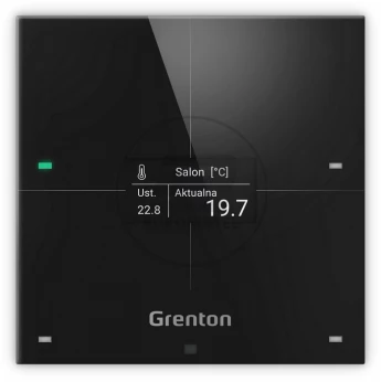 Smart panel Grenton / 4 pola dotykowe / wyświetlacz OLED / Wi-Fi / czarny szklany front