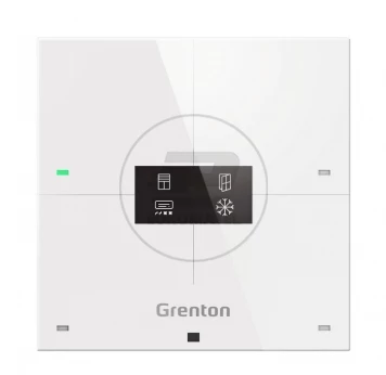 Smart panel Grenton / 4 pola dotykowe / wyświetlacz OLED / Wi-Fi / biały szklany front