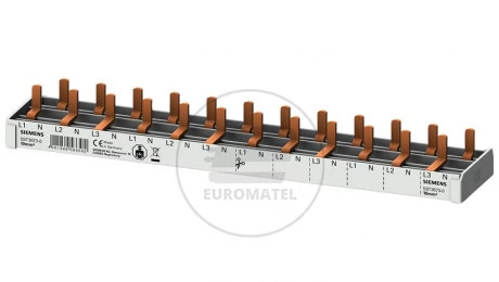 Szyna łączeniowa 3P+N 10mm2 sztyftowa 12 modułowa dla wyłączników 1P+N wąskich (5SV1 5SV6 5SL60) pełna izolacja 5ST3673-0