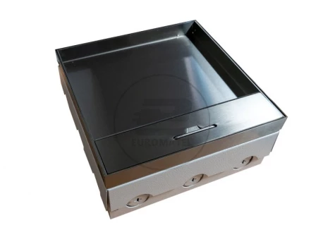 box podłogowy 12M ? puszka podłogowa do montażu gniazd standardu 22,5x45 mm ( 45x45 mm), pojemność 2x6M=12M, pokrywa…