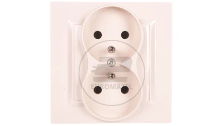 Simon 10 Gniazdo podwójne z/u MONOBLOCK 16A, 250V krem CGZ2/41