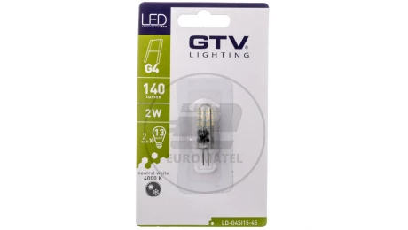 Żarówka LED SMD 3014 silikon neutralny biały G4 2W 12V DC 140lm 360 stopni LD-G4SI15-45