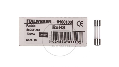 Wkładka aparatowa 5x20mm 0,1A szybka (F) L520FK00-100 /10szt./