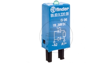 Moduł EMC, LED zielony+dioda 110-220V DC, polaryzacja A1+ 99.80.9.220.99
