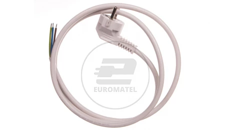 Przewód przyłączeniowy W-3 3x1,5 mm2 biały z wtyczką kątową 1,5m 51.931