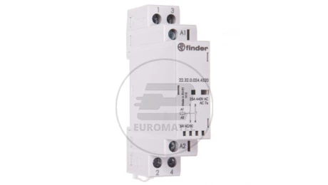 Stycznik modułowy 1Z 1R 25A 24V AC/DC, wskaźnik zadziałania + LED, 17,5mm 22.32.0.024.4520