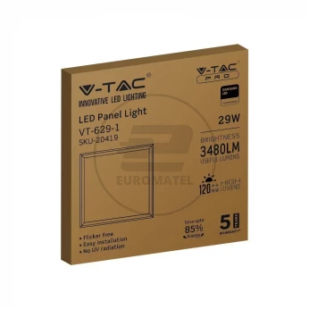 Panel LED V-TAC 29W SAMSUNG CHIP 600x600 120Lm/W VT-629 4000K 3480lm 5 Lat Gwarancji