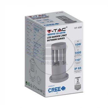 Słupek Ogrodowy V-TAC 10W LED IP65 Szary 25cm VT-830 4000K 1000lm