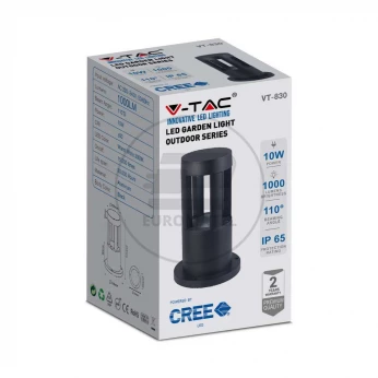 Słupek Ogrodowy V-TAC 10W LED IP65 Czarny 25cm VT-830 3000K 1000lm