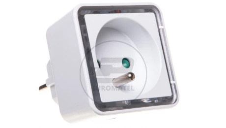 Lampka nocna LED z gniazdem 230V, kwadratowa OR-LA-1408