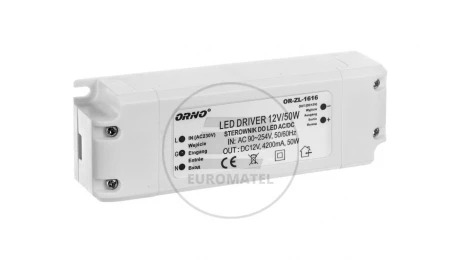 Zasilacz LED 12V DC 50W 4,2A IP20 OR-ZL-1616