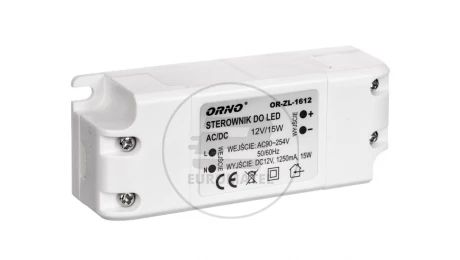 Zasilacz LED 12V DC 15W 1,25A IP20 OR-ZL-1612