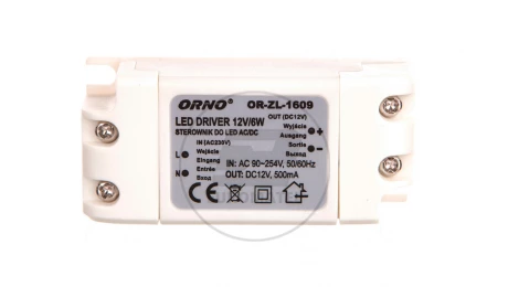 Zasilacz LED 12V DC 6W 0,5A IP20 OR-ZL-1609