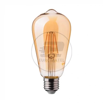 Żarówka LED V-TAC 6W E27 Filament Bursztyn ST64 VT-1966 2200K 550lm