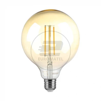 Żarówka LED V-TAC 8W Filament E27 Kula G125 Bursztyn Ściemnialna VT-2018D 2200K 700lm