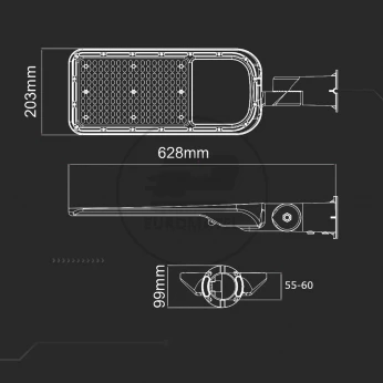 Oprawa Uliczna LED V-TAC SAMSUNG CHIP z adaptorem i czujnikiem światła 150W 120Lm/W 4000K 5 Lat Gwarancji