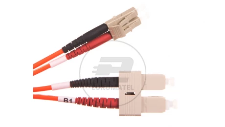 Patch cord światłowodowy LC/SC duplex MM 50/125 OM2 2m LSOH pomarańczowy DK-2532-02